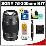 Sony Alpha 75-300mm f/4.5-5.6 Zoom Lens with 16GB SD Card + Accessory Kit f ....