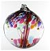 Kitras Art Glass ~ FRIENDSHIP ~ TREE OF ENCHANTMENT - WITCH BALL - Old English - Hand Blown Glass - Hanging Ornament - 2.75