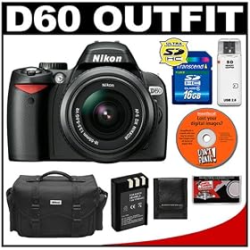 Nikon D60 Digital SLR Camera with 18-55mm AF-S VR Zoom Lens + 16GB SD Card + EN-EL9... by Nikon