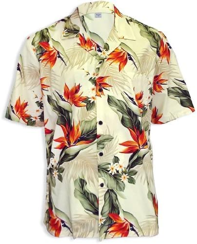 Birds of Paradise Kauai Hawaiian Shirt, CREAM, 3XL