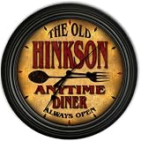 Hinkson 's Family Diner Black Cascading Pub Style Wall Clock