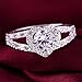 Simulated Crystal Diamond Women Wedding Party Rings Silver Plated
