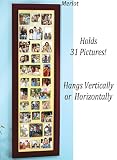 Merlot Wall Picture Family Photo Collage - Holds 31 pics & can hang Vertical or Horizontal