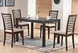 MODERN DARK CAPPUCINO DINING SET W/ 4 CUSHIONED CHAIR