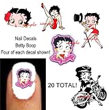 Betty Boop 5 Different Nail Decal Art Total 20
