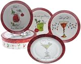 Holiday Cheer 8-Inch Dessert Plates in Hatbox Set of 4