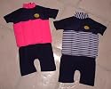 Splash About Sun Protection 50+ FloatSuit with adjustable buoyancy: Navy & White stripe with a Navy Blue base, 1 to 2 years