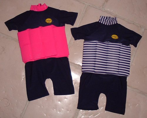 Childrens Toyshop  Toys : Sun Protection 50+ FloatSuit with adjustable buoyancy: 2nds Navy & White stripe with a Navy Blue base, 2 to 4 years