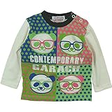 【H27秋冬物】 GARACH(ギャラッチ) 天竺ドット総柄前身切替え長袖Tシャツ 80cm/IV NO.AH-531401