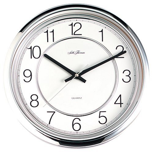 Seth Thomas Treasurer Silvertone Wall Clock