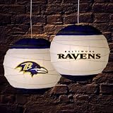 Baltimore Ravens 18 Inch Rice Paper Lamp NFL Football Fan Shop Sports Team Merchandise