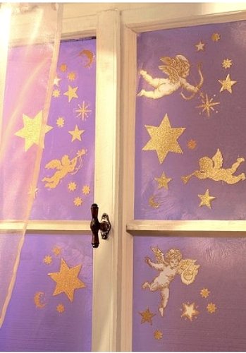 50 TEILIGES WIEDERVERWENDBARES WEIHNACHTS-KLEBEBÖGEN/FENSTERBILDER-SET 