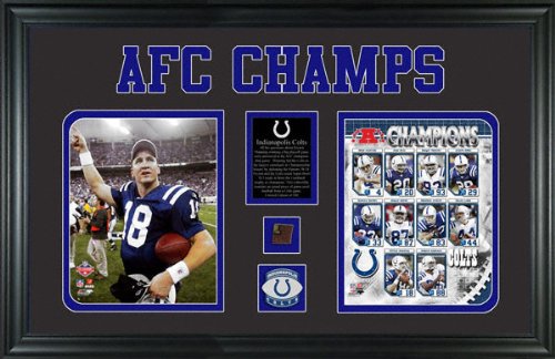 Buy Indianapolis Colts 2006 AFC Champions Framed Piece with 2 8x10 Photographs, Football Piece and Team... by Mounted Memories