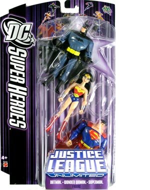 51MVPWSBvmL DC Super Heroes Justice League Unlimited Action Figure 3 Pack with Batman, Wonder Woman & Superman [Purple Card]