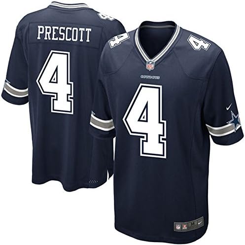 Game Jerseys NFL Dak Prescott With Number #4 Navy Blue For Youth Wear American Sports Football Uniform Size M