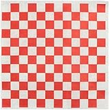 Dry Waxed Deli Paper Sheets - Paper Liners for Plasic Food Basket - 100 Sheets 12x12" Red and White Checkered - Chefocity