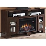 ClassicFlame 26MM4995-NC72 La Salle TV Stand for TVs up to 65", Midnight Cherry (Electric Fireplace Insert sold separately)