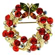 Butterfly Wreath Circle Brocch Animal Flower Pin Brooch