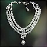 Victorian Style Pearl Dog Necklace