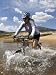 Woman Mountain Bikes Through Wild and Scenic South Fork Kern River Photographic Poster Print
