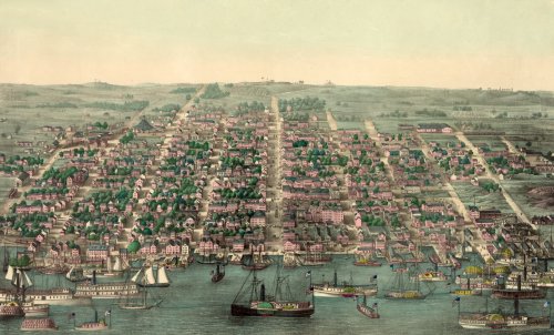 Nineteenth Century Bird's-Eye View of Alexandria, Virginia