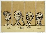 ◆浜田知明◆オリジナル作品　【教授達】1981年アクアチント◆サイン入り