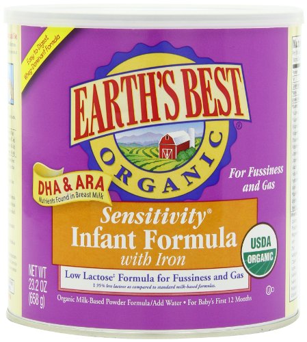 Earth's Best Organic Sensitivity Infant Formula, 23.2-Ounce Canister