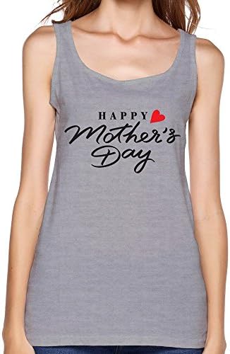 KTIY Cute Women's Happy Mother's Day Tank Top Tank Gray Size XL