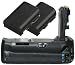 Battery Grip Kit for Canon EOS 60d Digital SLR Camera Includes Qty 2 Replacement LP-E6 Batteries + Vertical Battery Grip + More!!
