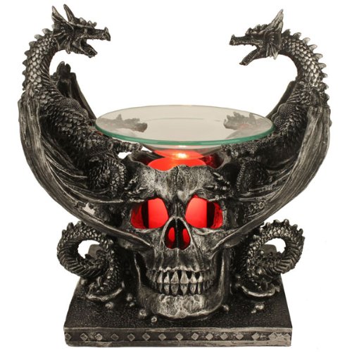 Electric Oil Warmer: Dark Dragons on Skull