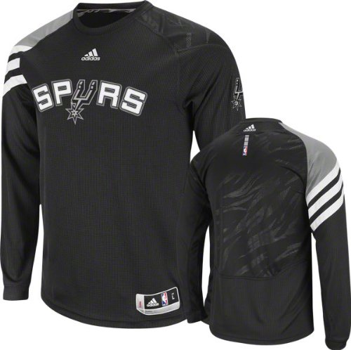 San Antonio Spurs Black 2011-2012 On-Court Long Sleeve Shooting Shirt