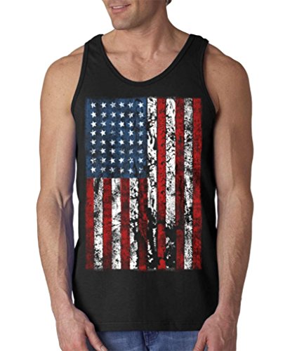 Shop4Ever® United States of America Flag Vintage Men's Tank Top USA Flag Tank Tops