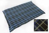 DELUXE EXTRA LARGE WATERPROOF DOG/PET BED BLUE CHECK FLEECE
