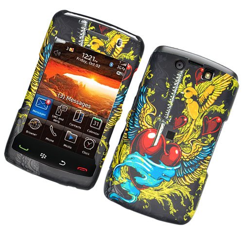 RIM BlackBerry Storm 2 9550 Verizon Rubberized Snap On Protector Hard Case Image Cover “Love is Victory” Design