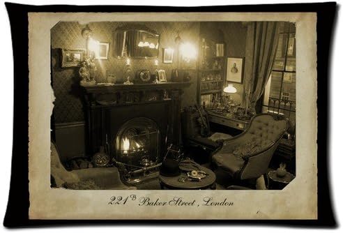 Futefew Soft Pillow Case Cover Decorative Sofa Throw Pillow 20*30 Inch (Twin Sides) Zippered Pillowcase Sherlock Holmes House Pattern Popular Design Gift for Fans Thanksgiving Mother's Day