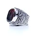 Handmade Engraved Silver Ring with Moss Agate Stone (Size 6)