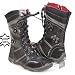 FLOWER GIRL Mädchen Winter Stiefel, Decksohle Leder, schwarz-silber
