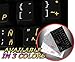 SPANISH (LATIN AMERICAN)-ENGLISH NON-TRANSPARENT KEYBOARD STICKER BLACK BACKGROUND FOR DESKTOP, LAPTOP AND NOTEBOOK