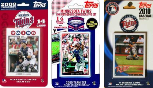 MLB  Minnesota Twins 3 Different Licensed Trading Card Team Sets
