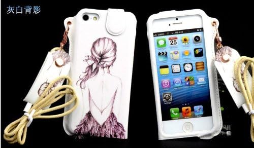 Thinkcase Carryberry 5 5S 5C Pattern Flower Leather phone case neck hanging wear strap rope cover for iphone 5C 5S DF09#