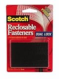 3M Scotch RF9731 Reclosable Fasteners 1 x 3-Inch Black, 6-Pack