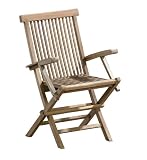 Ambientehome 62837 Klappstuhl Samui mit Armlehnen, Teak