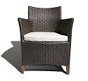 Strathwood Cypress All-Weather Wicker Bistro Chair With Cushion, Brown