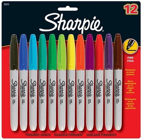 Sanford Sharpie Fine Point Permanent Markers, 12-Pack, Assorted Colors