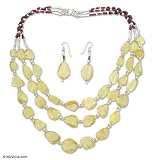 Citrine and garnet jewelry set, 'Ravishing Lime'