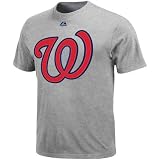 MLB Men's Washington Nationals Soft Density Logo Short Sleeve Basic Tee (Steel Heather, XX-Large)