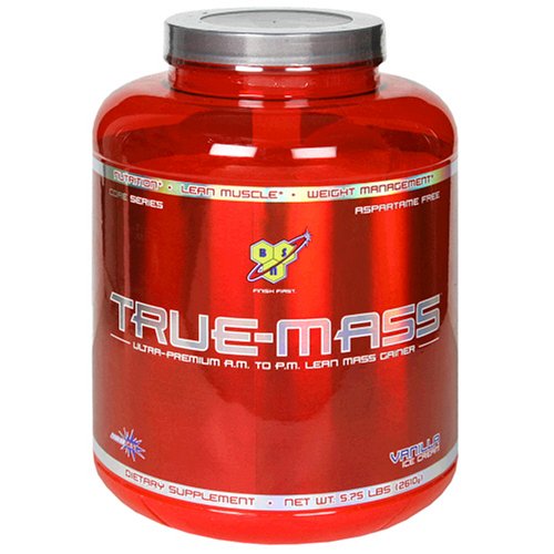 BSN True-Mass Ultra-Premium AM to PM Lean Mass Gainer, Vanilla Ice Cream, 5.75-Pound Jar