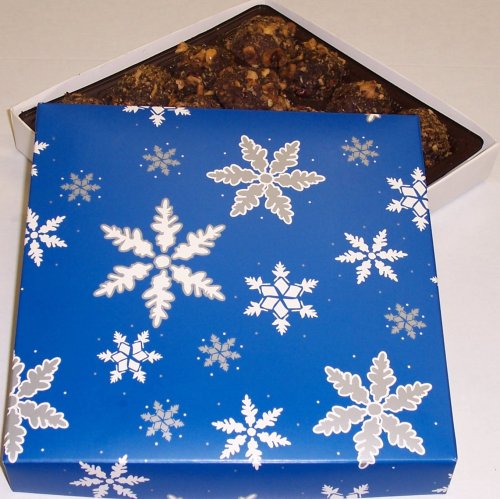Scott's Cakes 1 lb. Chocolate Raspberry Hazelnut Balls in a Snowflake Box by Raspberry Candy