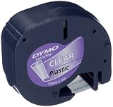 Produkt-Bild: Sanford S0721550 LetraTag Schriftband, Kunststoff, laminiert, 4 m x 12 mm, schwarz/transparent
