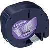Sanford S0721550 LetraTag Schriftband, Kunststoff, laminiert, 4 m x 12 mm, schwarz/transparent